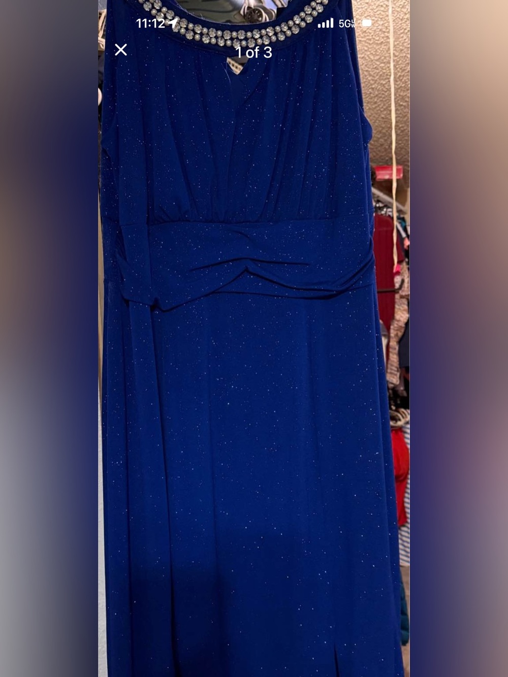 Enfocus Studio Navy Sparkle Maxi Skirt